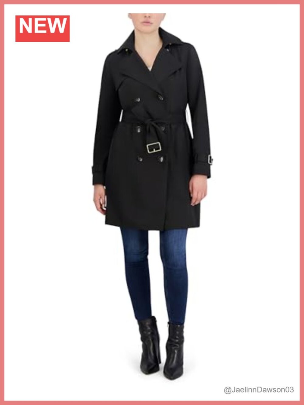 Cole Haan Double Breasted Trench Coat Fitted Fitted Women's Jacket